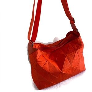 Issey Miyake Bold Orange Geometric Shoulder Bag